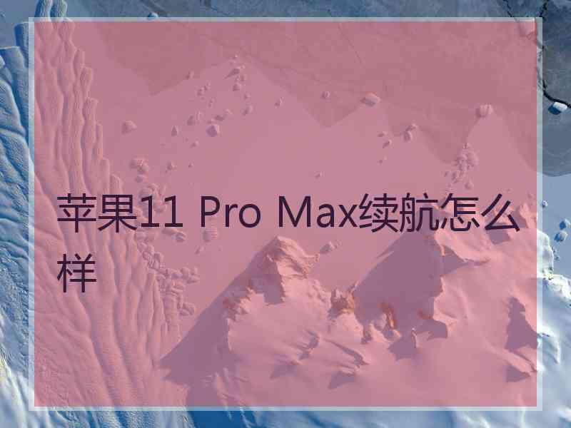 苹果11 Pro Max续航怎么样