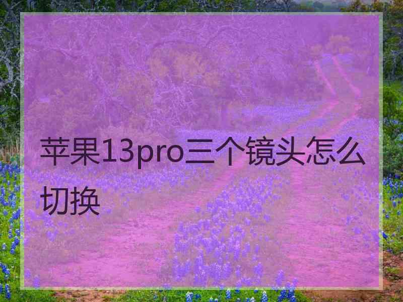 苹果13pro三个镜头怎么切换