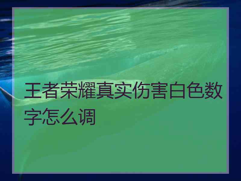 王者荣耀真实伤害白色数字怎么调