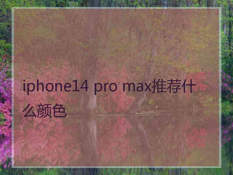 iphone14 pro max推荐什么颜色