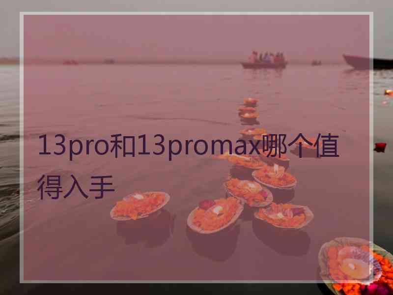 13pro和13promax哪个值得入手