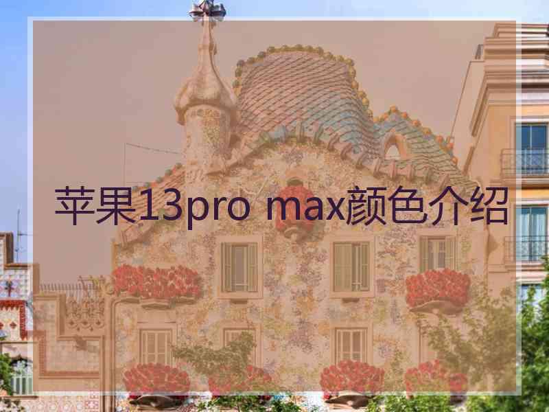 苹果13pro max颜色介绍