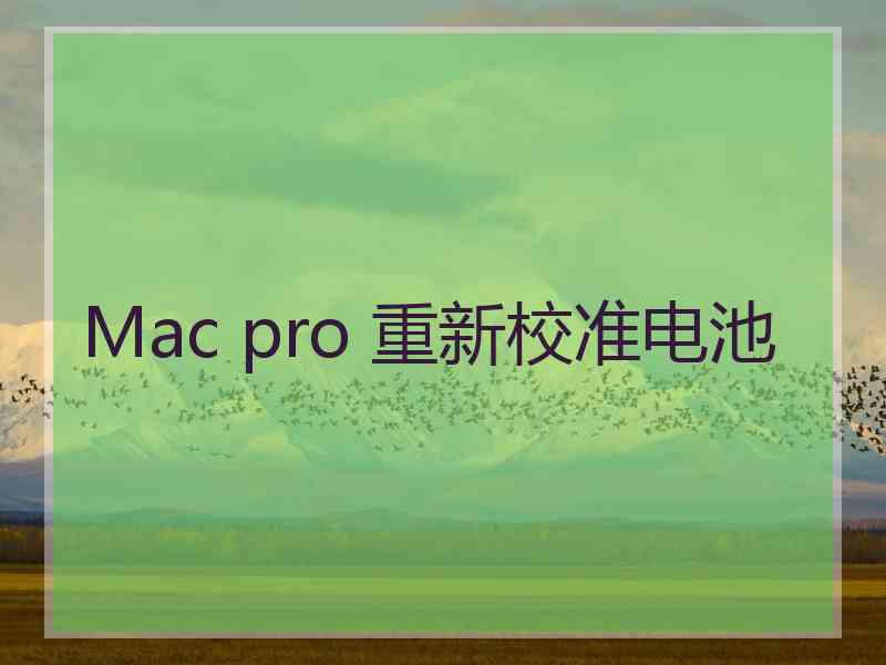 Mac pro 重新校准电池