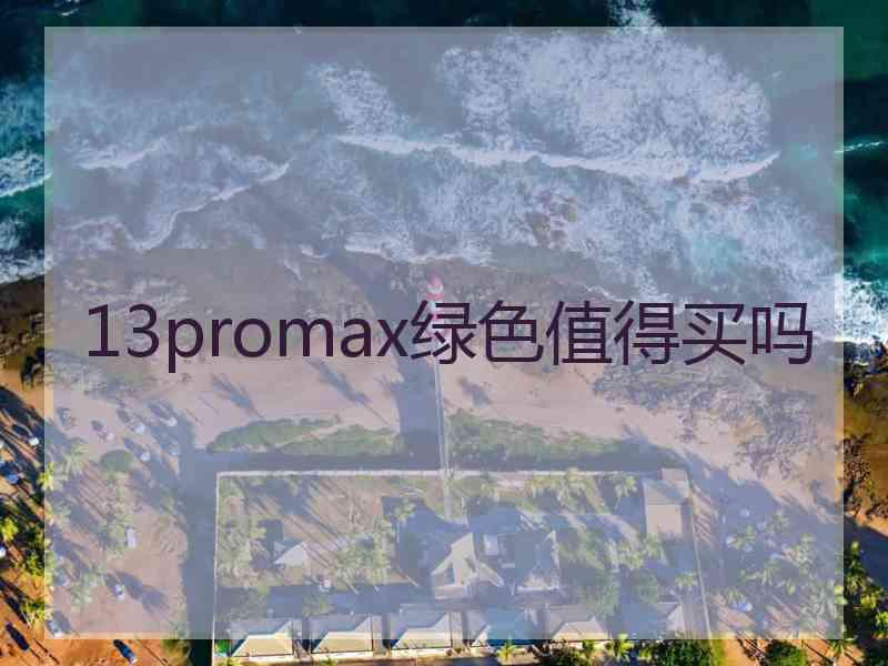 13promax绿色值得买吗