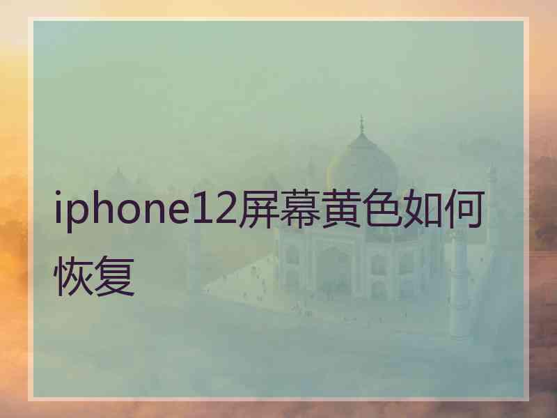 iphone12屏幕黄色如何恢复