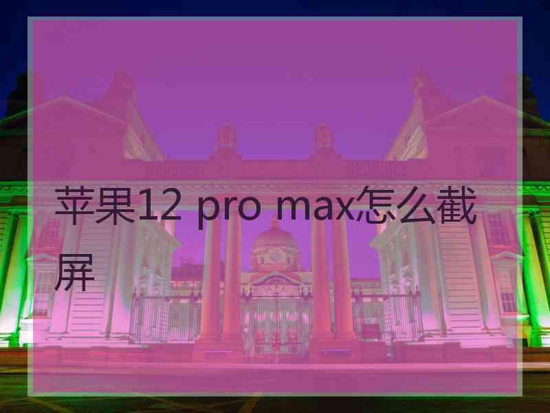 苹果12 pro max怎么截屏