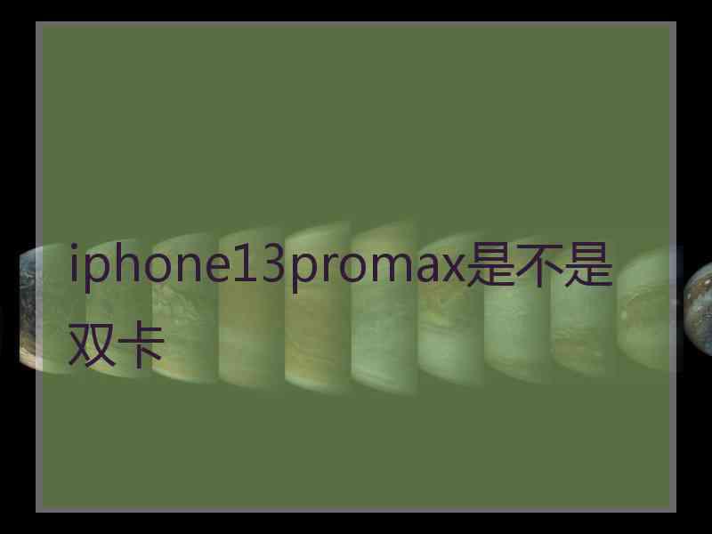 iphone13promax是不是双卡