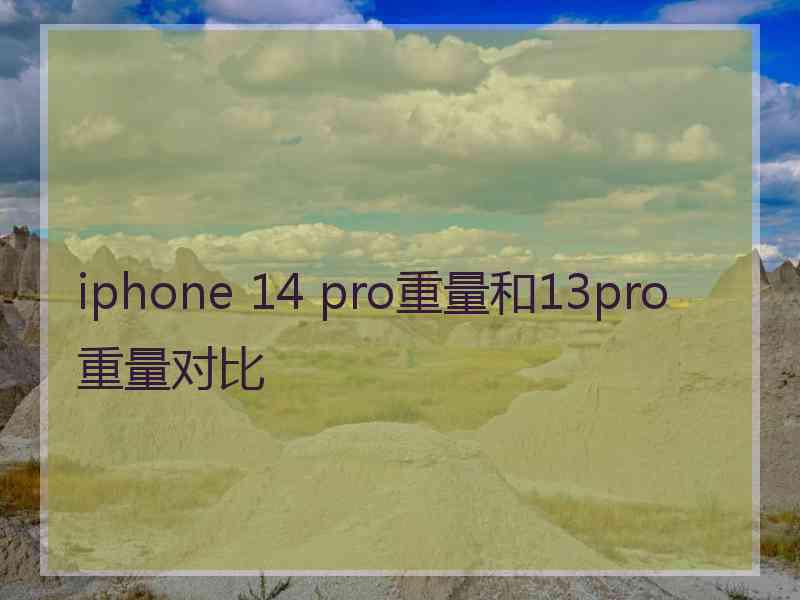 iphone 14 pro重量和13pro重量对比