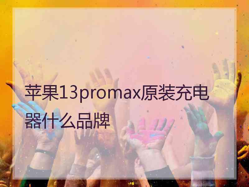 苹果13promax原装充电器什么品牌