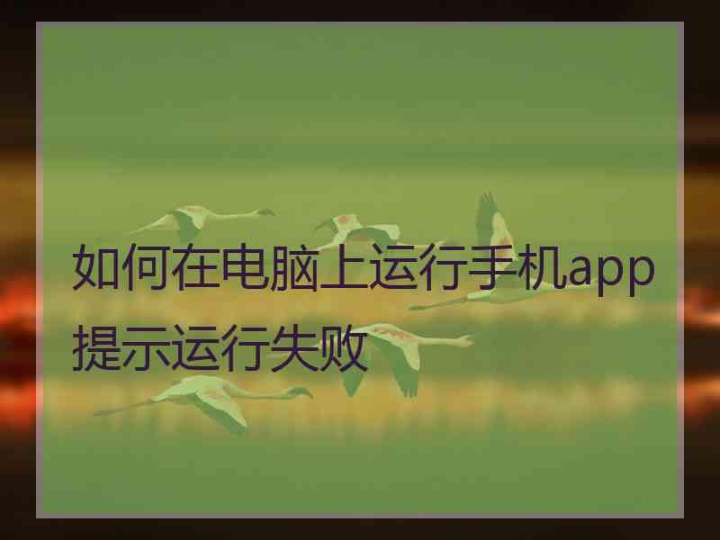 如何在电脑上运行手机app提示运行失败