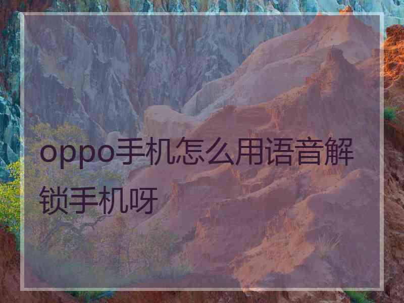 oppo手机怎么用语音解锁手机呀