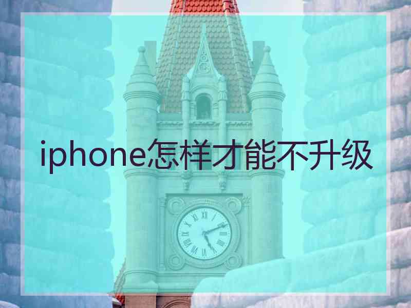 iphone怎样才能不升级