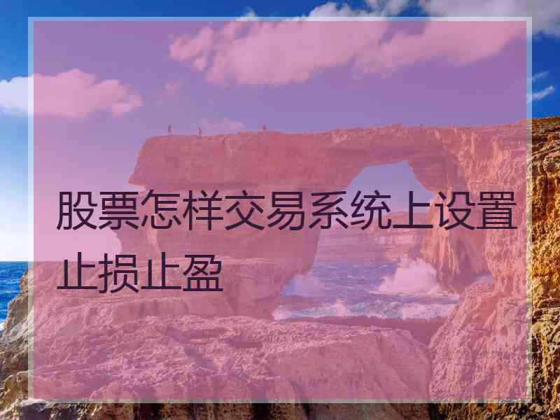 股票怎样交易系统上设置止损止盈