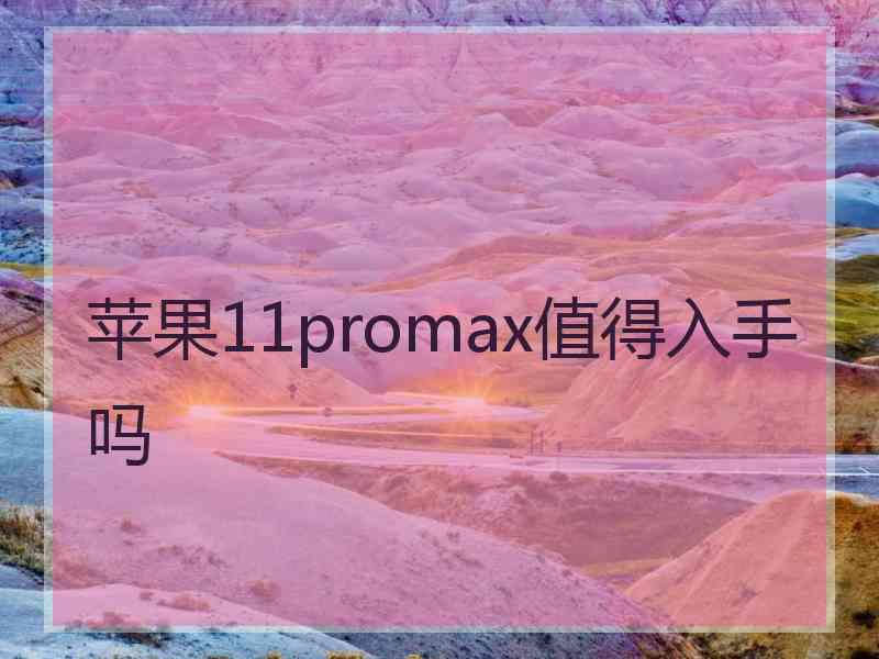 苹果11promax值得入手吗