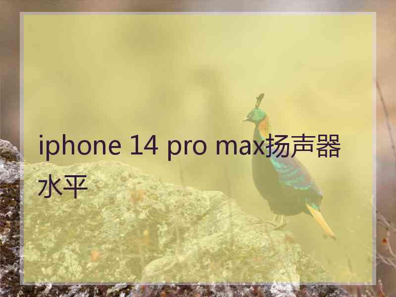 iphone 14 pro max扬声器水平