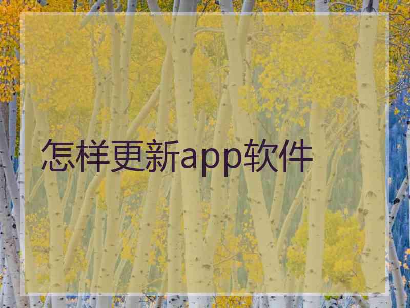 怎样更新app软件