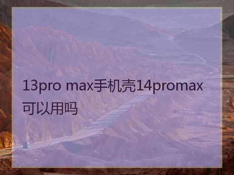 13pro max手机壳14promax可以用吗