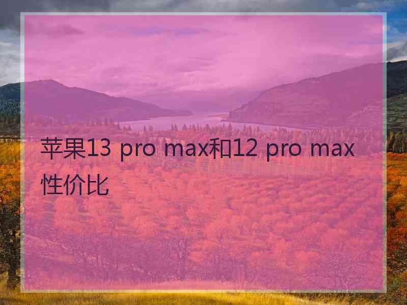 苹果13 pro max和12 pro max性价比