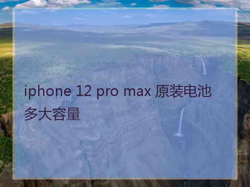 iphone 12 pro max 原装电池多大容量