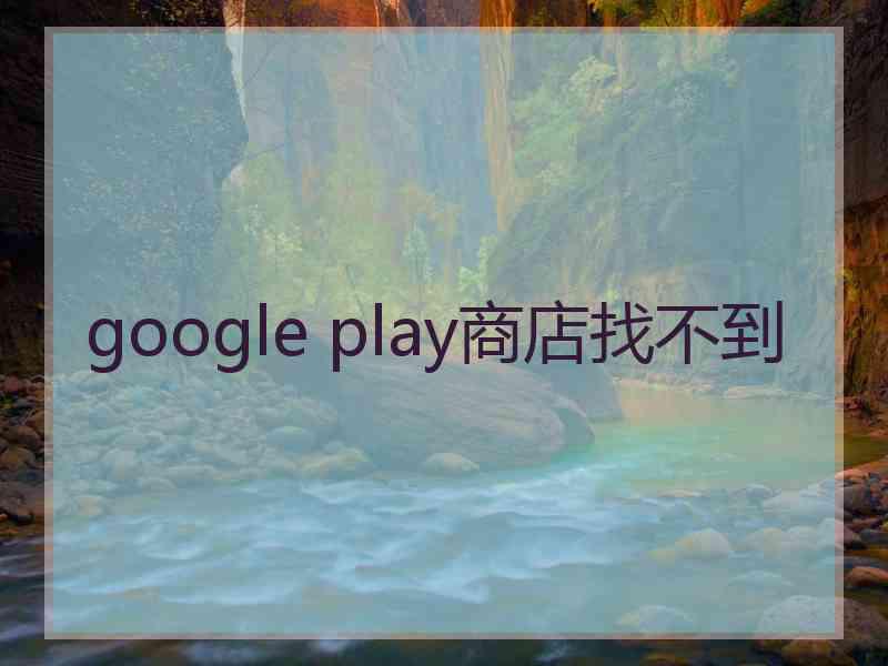 google play商店找不到