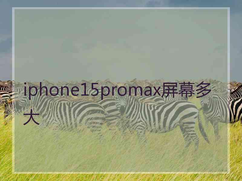 iphone15promax屏幕多大