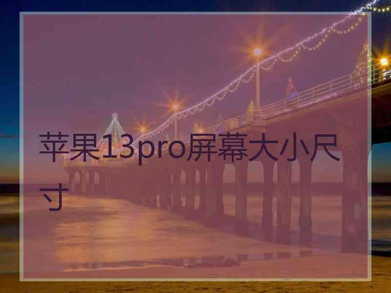 苹果13pro屏幕大小尺寸