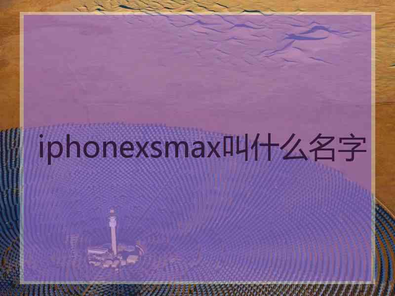 iphonexsmax叫什么名字