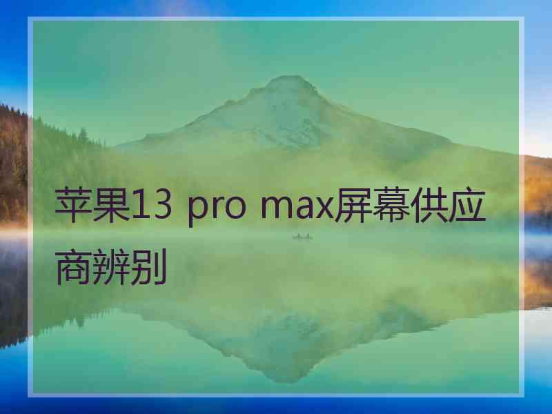 苹果13 pro max屏幕供应商辨别