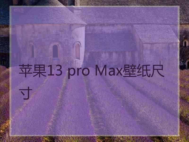 苹果13 pro Max壁纸尺寸