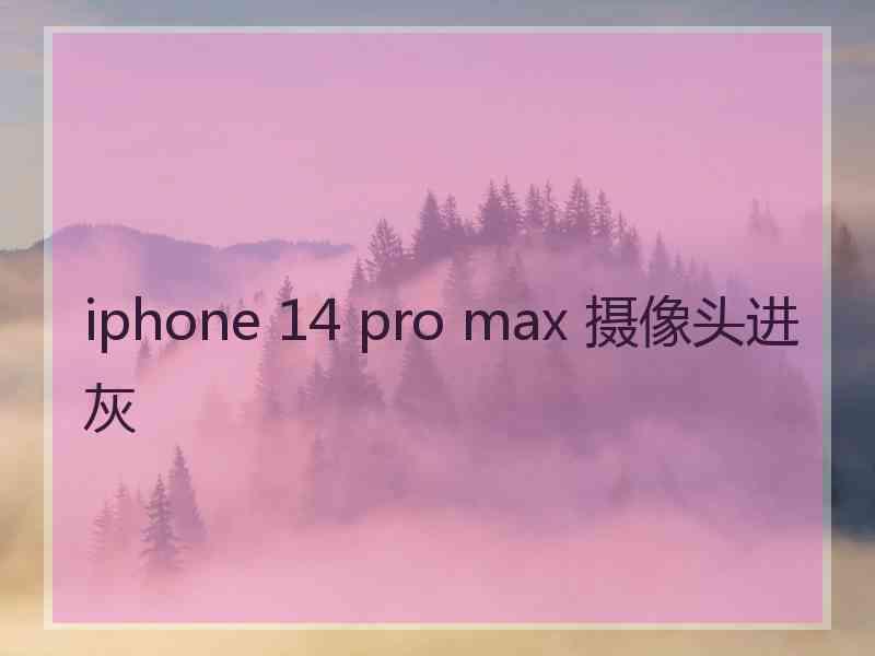 iphone 14 pro max 摄像头进灰