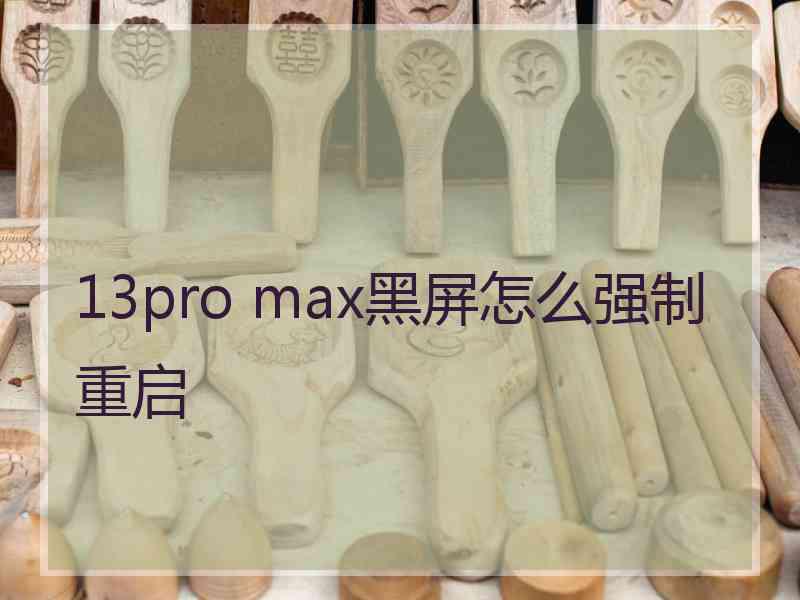 13pro max黑屏怎么强制重启