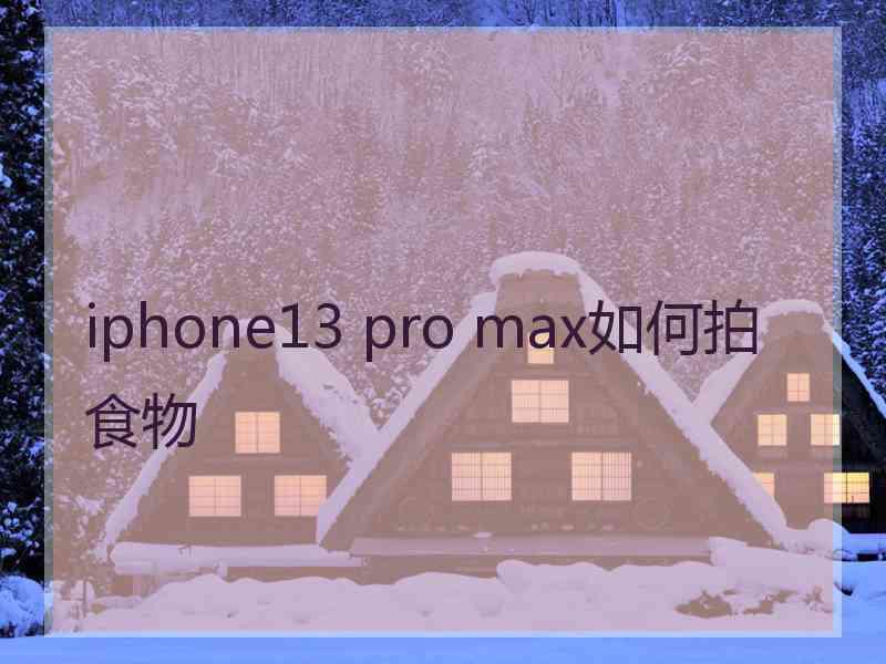 iphone13 pro max如何拍食物