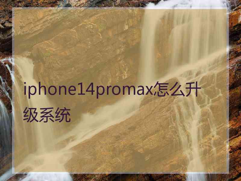 iphone14promax怎么升级系统