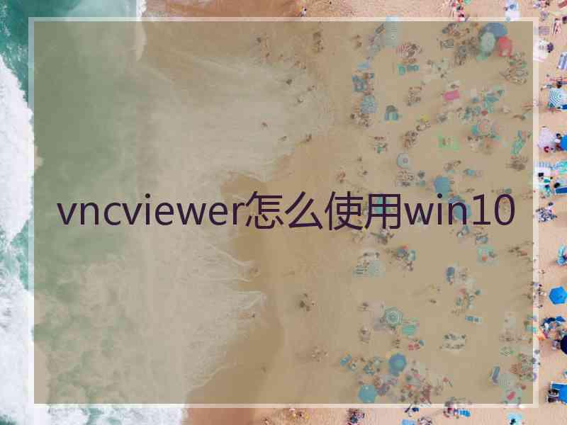 vncviewer怎么使用win10