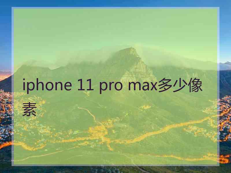 iphone 11 pro max多少像素