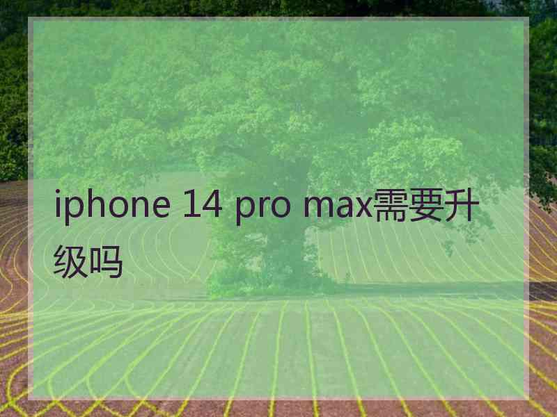 iphone 14 pro max需要升级吗