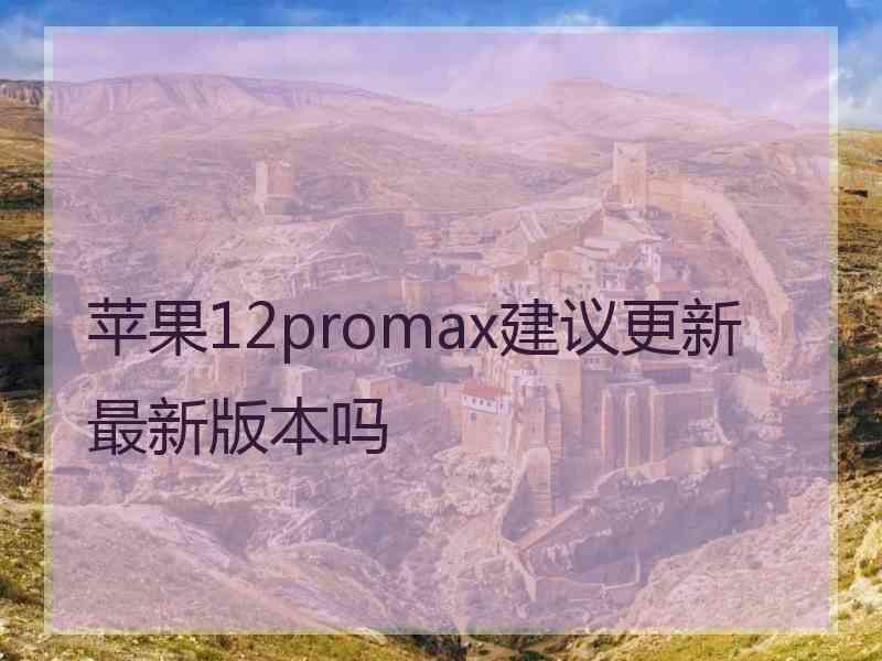 苹果12promax建议更新最新版本吗