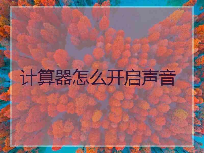 计算器怎么开启声音