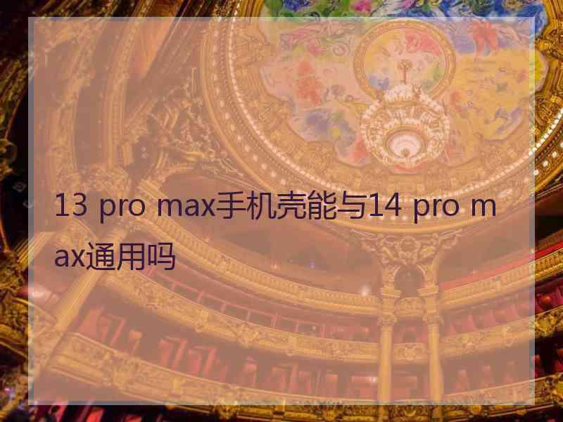 13 pro max手机壳能与14 pro max通用吗