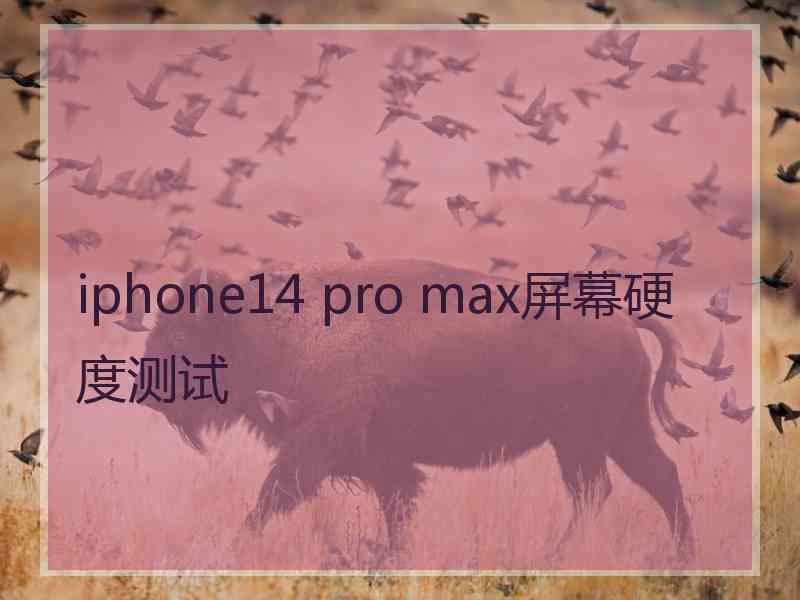 iphone14 pro max屏幕硬度测试