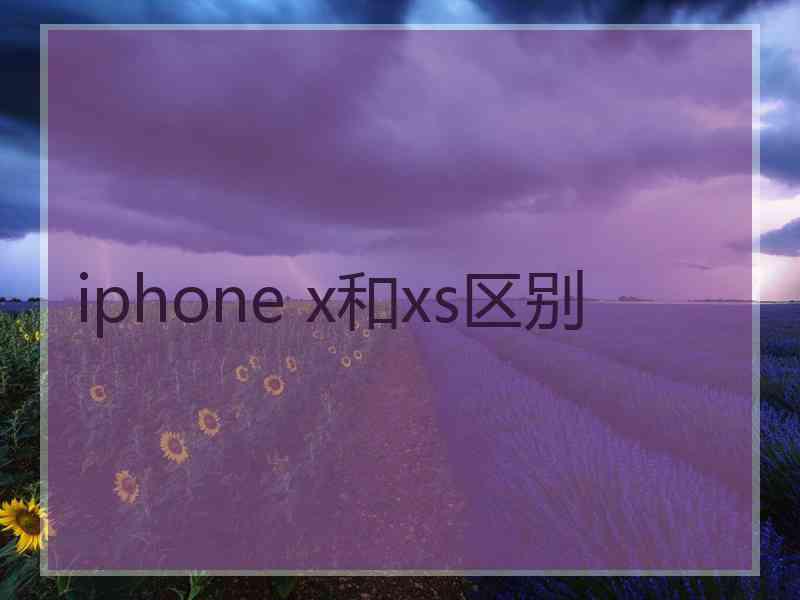 iphone x和xs区别