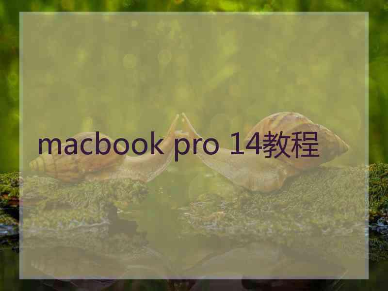 macbook pro 14教程