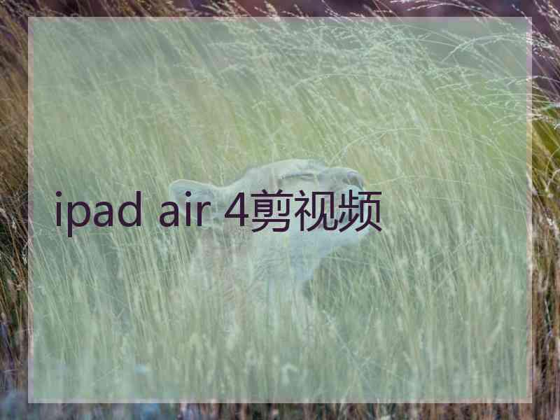 ipad air 4剪视频