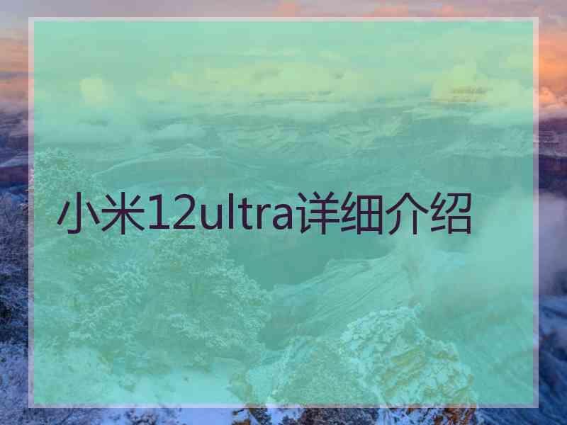 小米12ultra详细介绍