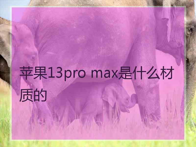 苹果13pro max是什么材质的