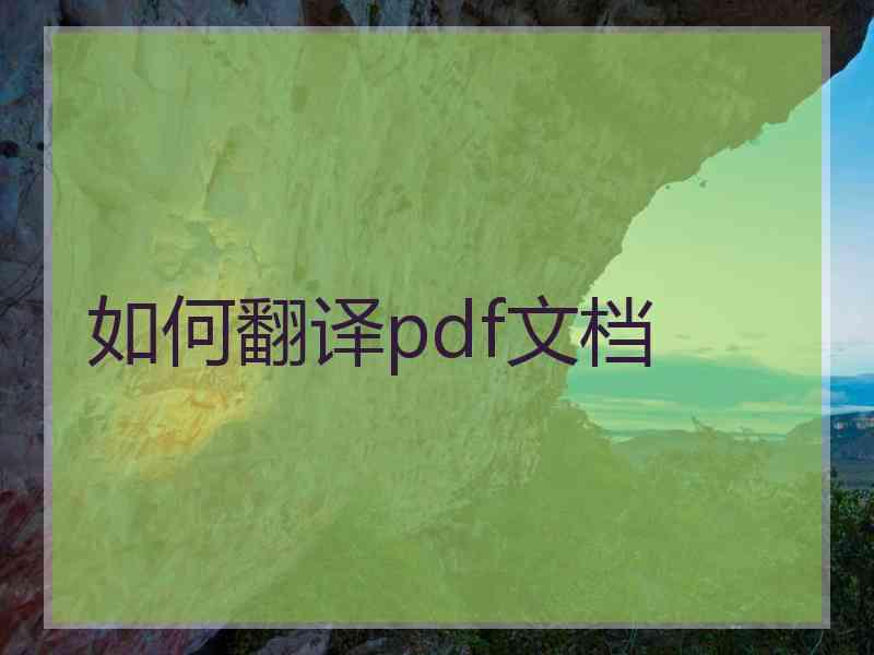 如何翻译pdf文档