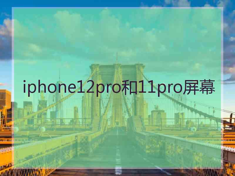 iphone12pro和11pro屏幕