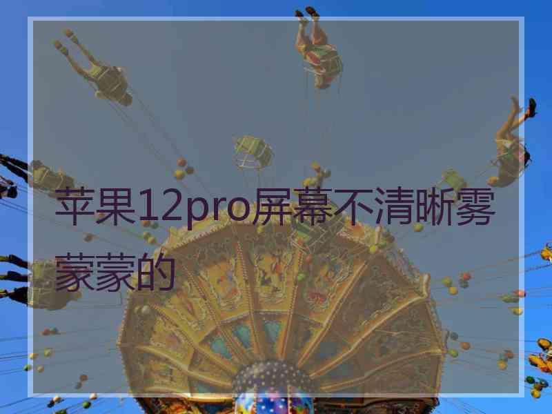 苹果12pro屏幕不清晰雾蒙蒙的