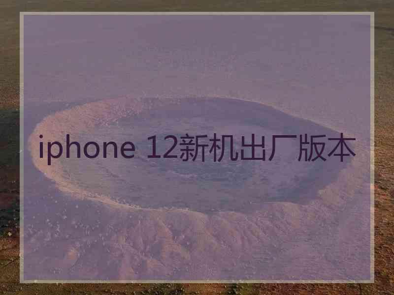 iphone 12新机出厂版本