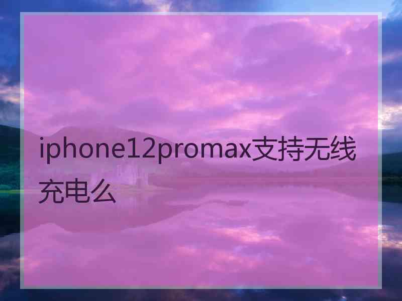 iphone12promax支持无线充电么